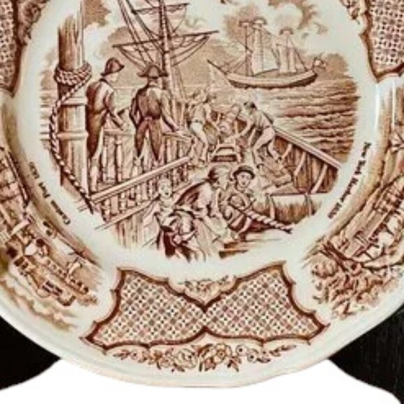 RARE Fair Winds Alfred Meakin Fair Winds Brown Bread & Butter Plate - Picture 4 of 8